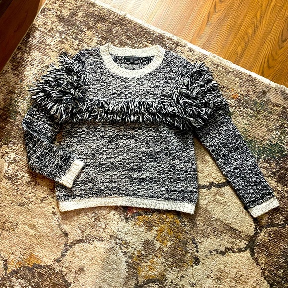 NWOT BANANA REPUBLIC Fun Fringe Sweater, Size Large - Picture 5 of 8